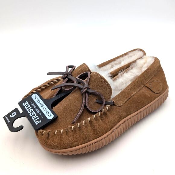 Fireside by Dearfoams Alice Springs Shearling Moccasin Slippers Size US6 EU36.5 - Picture 1 of 6
